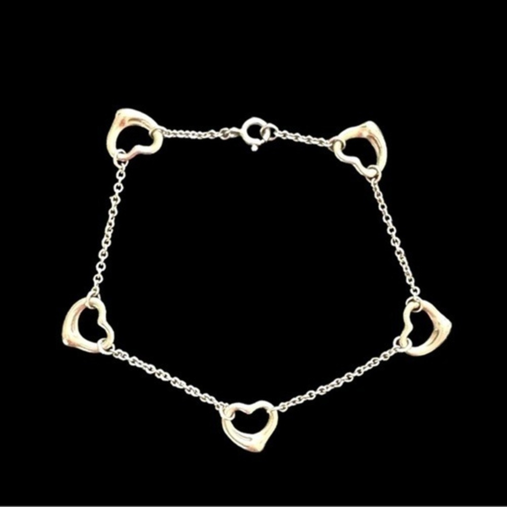 Tiffany & Co Elsa Peretti Five Open Hearts Bracelet